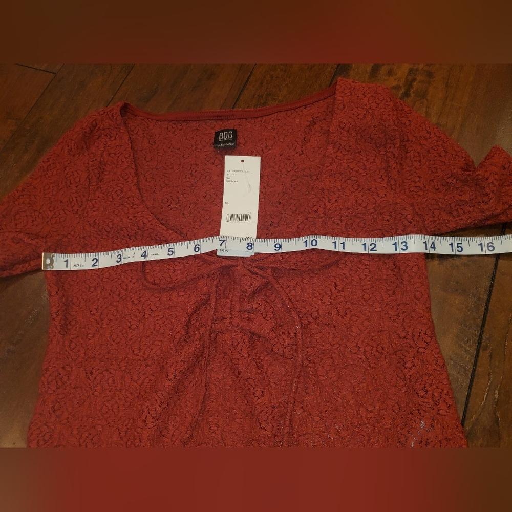 BDG Urban Outfitter Kimchi Blue Quinn Lace Long Sleeve Top Medium - Picture 12 of 16